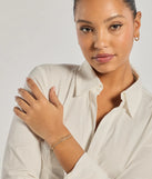 Dainty Details Three-Pack Bracelet Set, a trendy gold addition to women's going-out outfits, is ideal for Christmas party outfits, chic NYE attire, or winter night-out looks that keep you on-trend!