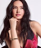 Sculpted Glam Bamboo Metal Bangle