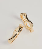 Glam In Motion Two-Pack Metal Hinge Bracelet, a trendy gold addition to women's going-out outfits, is ideal for Christmas party outfits, chic NYE attire, or winter night-out looks that keep you on-trend!