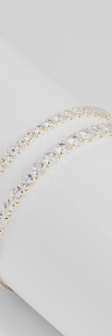 Sleek Sophistication Rhinestone Tennis Bracelet Two-Pack