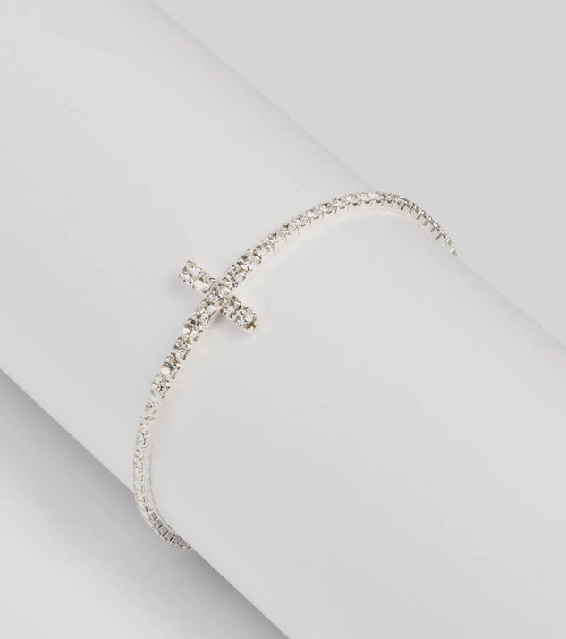 
Upgrade your style game for 2025 with the Glitzy Sparkle Rhinestone Cross Bracelet in silver, perfect for any fashion-forward wardrobe.
