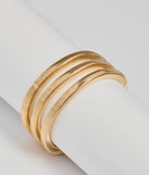 Boldly Chic Metal Bracelet Multipack, a trendy gold addition to women's going-out outfits, is ideal for Christmas party outfits, chic NYE attire, or winter night-out looks that keep you on-trend!
