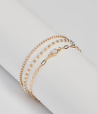 Glam Moment Faux Pearl Bracelet Multipack, a trendy gold addition to women's going-out outfits, is ideal for Christmas party outfits, chic NYE attire, or winter night-out looks that keep you on-trend!