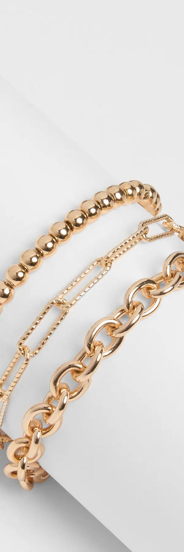 Stackable Style Three-Pack Bracelet Set