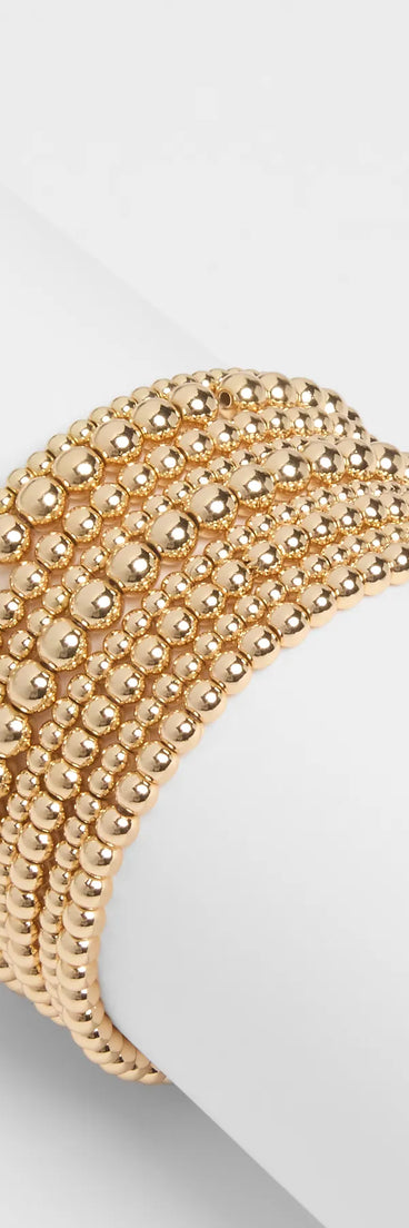 Stacked Up Nine-Pack Beaded Bracelets