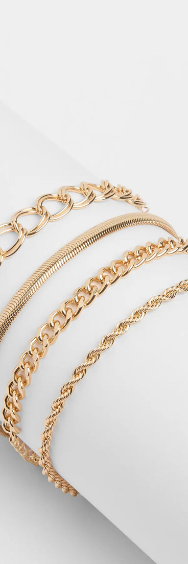 Trendy Love Chain-Link Bracelet Set