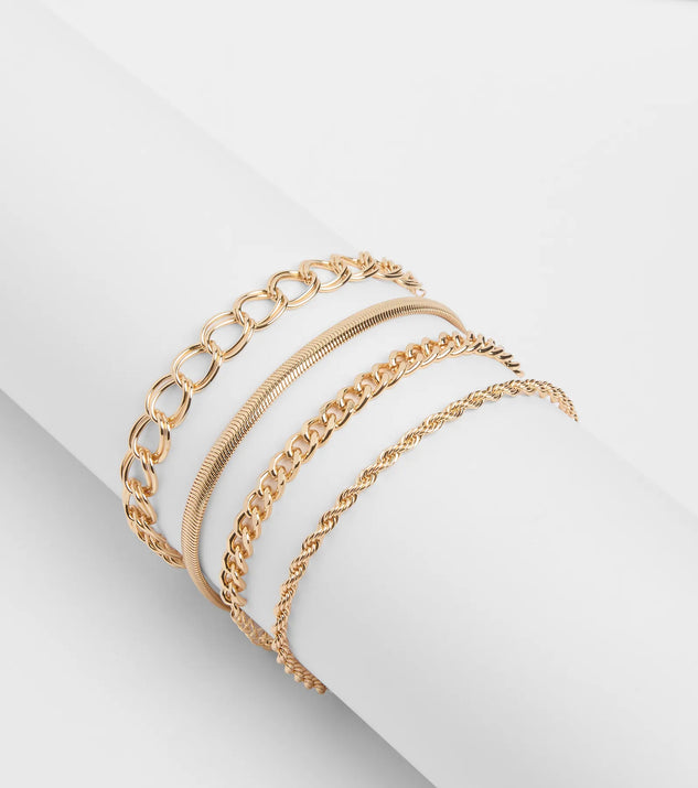Trendy Love Chain-Link Bracelet Set