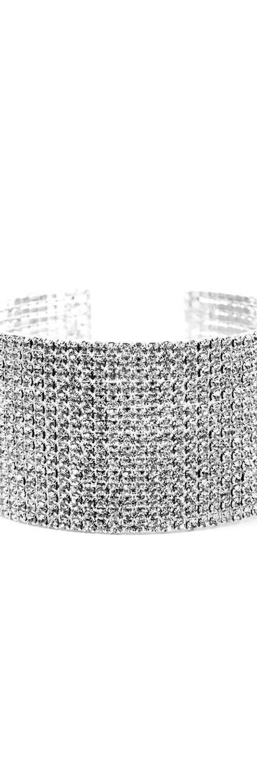 Rhinestone Statement Wide Cuff