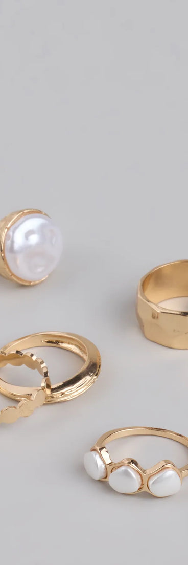 Trending Now Faux Pearl Ring Set