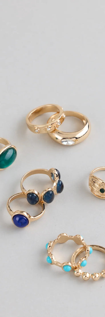 Stack Your Shine Eight-Pack Ring Set