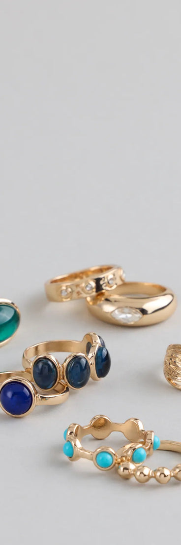 Stack Your Shine Eight-Pack Ring Set