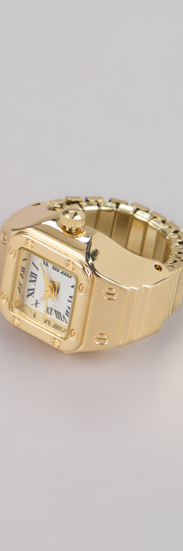 Vintage Hour Square Ring Watch