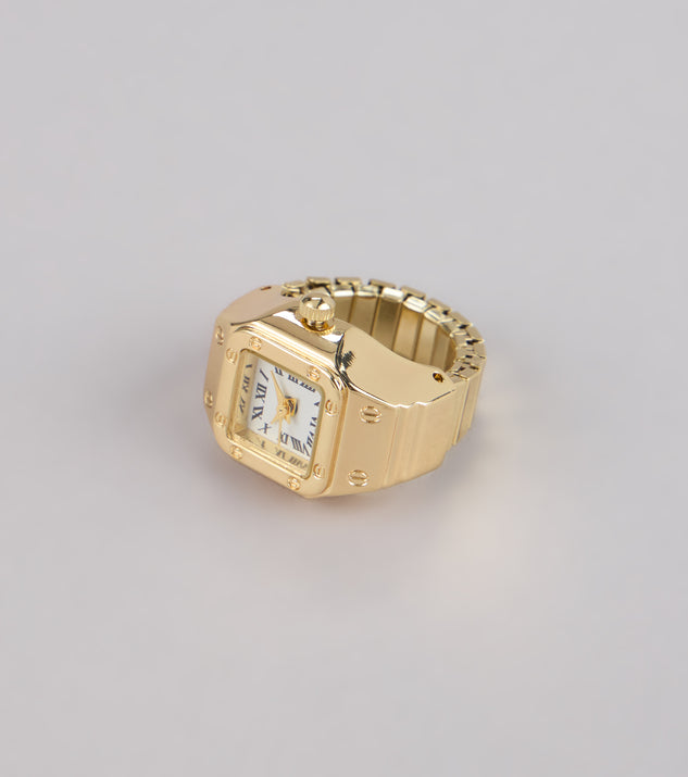 Vintage Hour Square Ring Watch