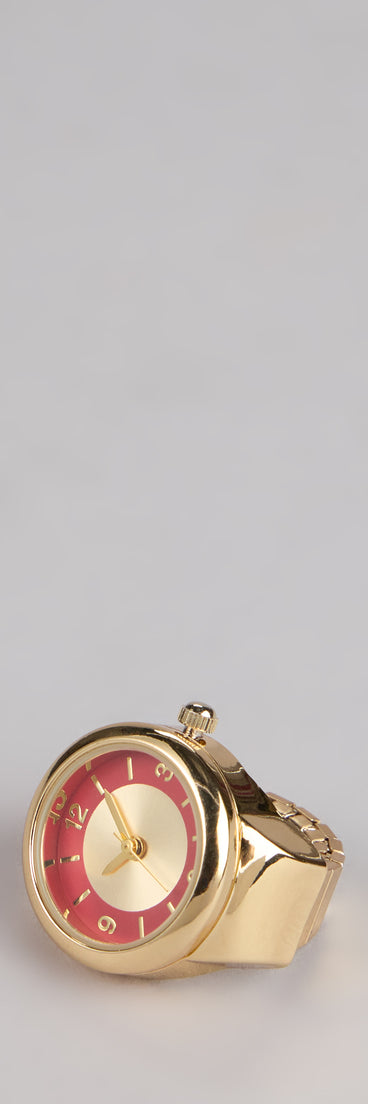 Style your vibe in seconds with the On Your Time Watch Ring in burgundy, a fashion accessories essential that completes any outfit with ease.
