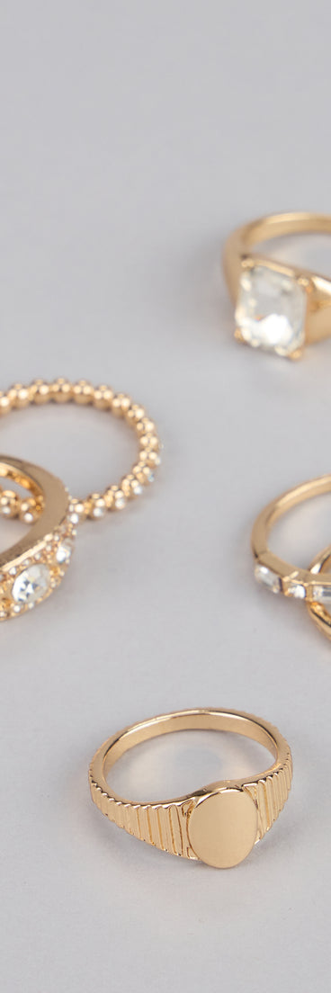 Effortless Shine Rhinestone Ring Set