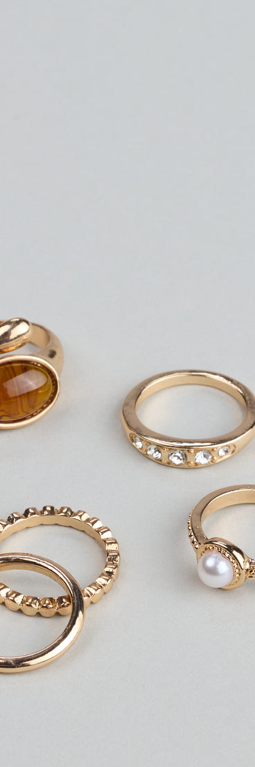 Stacked And Stunning Five Pack Ring Set