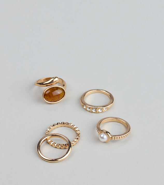 Stacked And Stunning Five Pack Ring Set