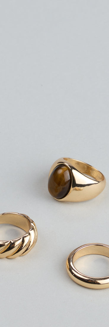 All Stacked Up Three-Pack Ring Set