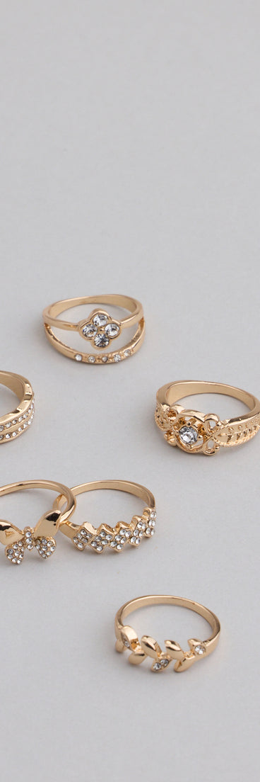 All the Sparkle Rhinestone Ring Set