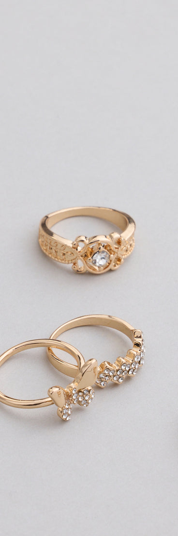 All the Sparkle Rhinestone Ring Set