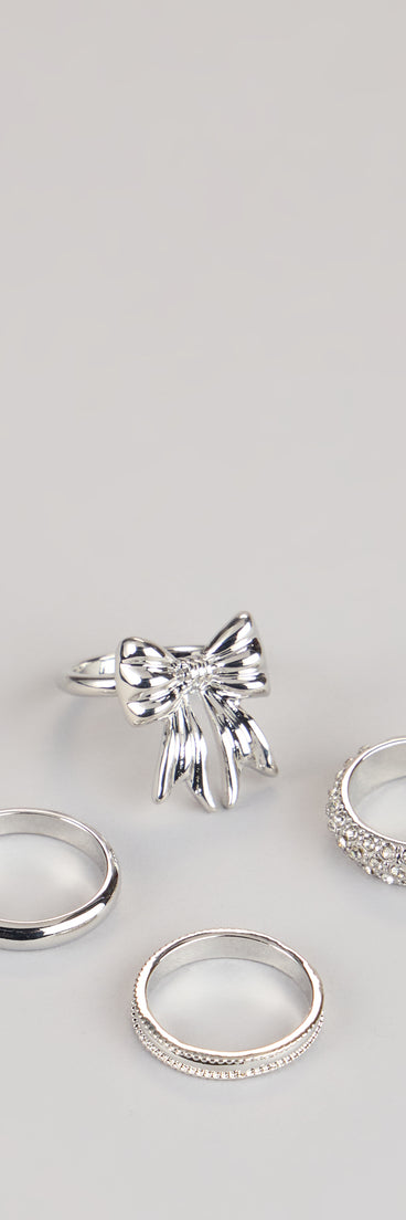 Tied To Shine Four-Piece Ring Set