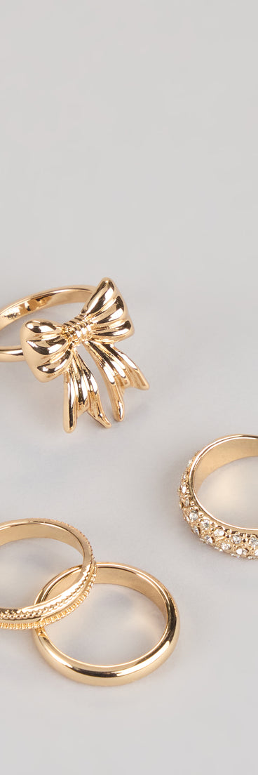 Tied To Shine Four-Piece Ring Set