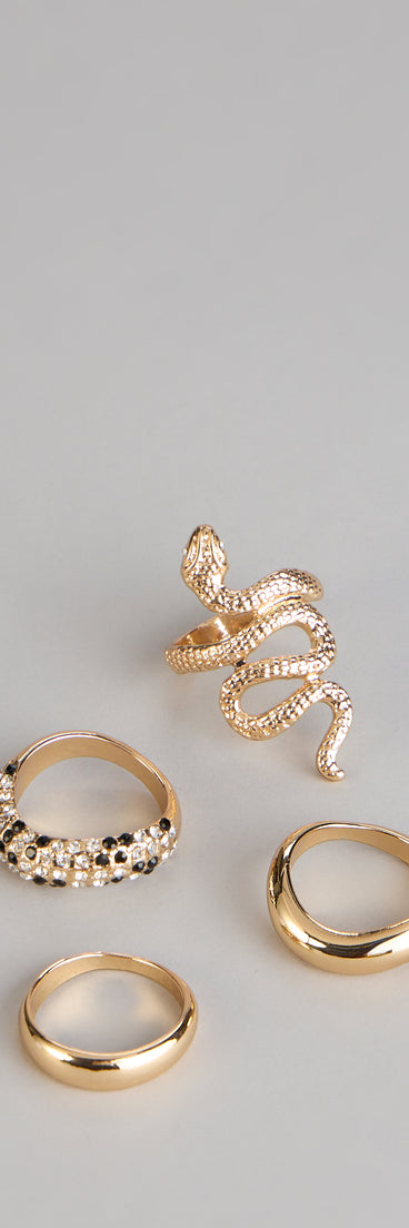 Fierce Glamour Snake Ring Set