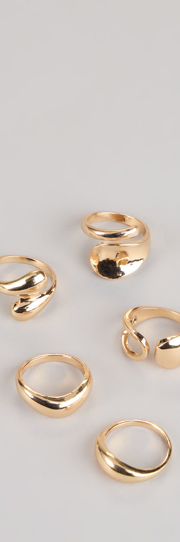 Golden Drama Ring Set