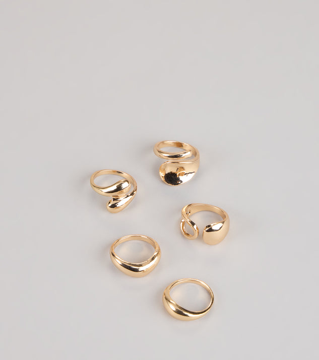 Golden Drama Ring Set