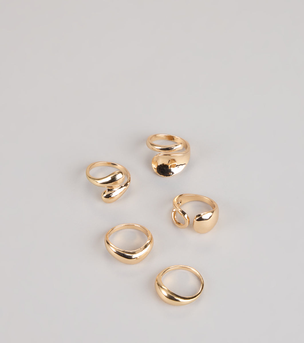 Golden Drama Ring Set & Windsor
