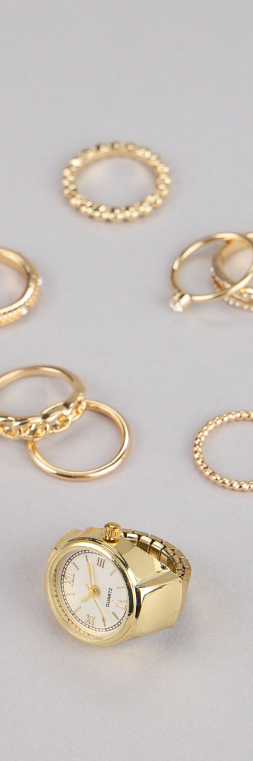 Style On Schedule Watch Ring Set