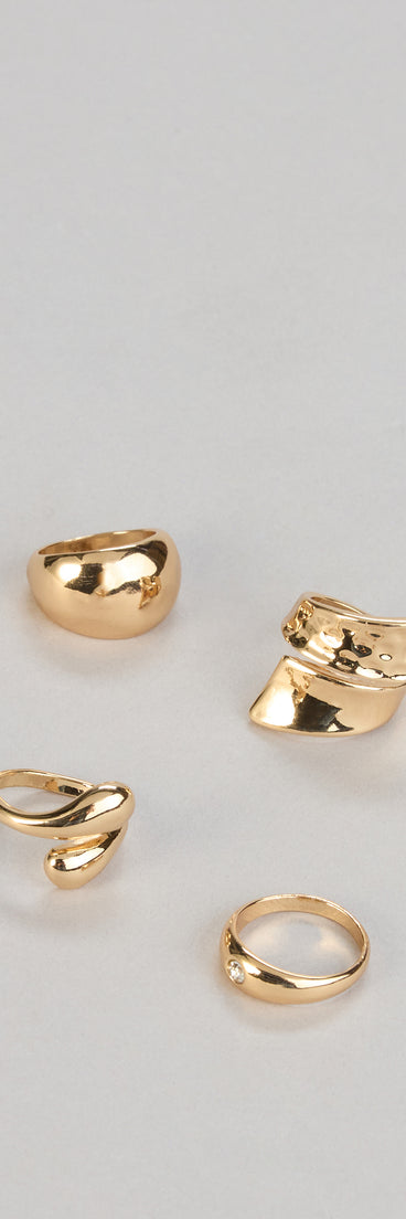 Sculpted Shine Ring Set