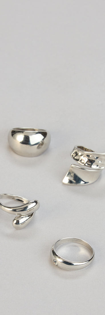 Sculpted Shine Ring Set