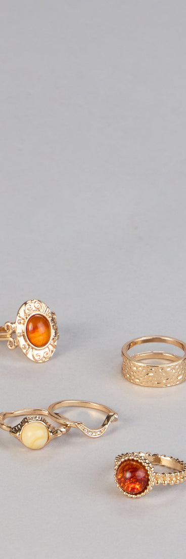 Sunset Aura Stone Rings