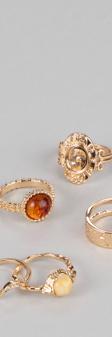 Sunset Aura Stone Rings