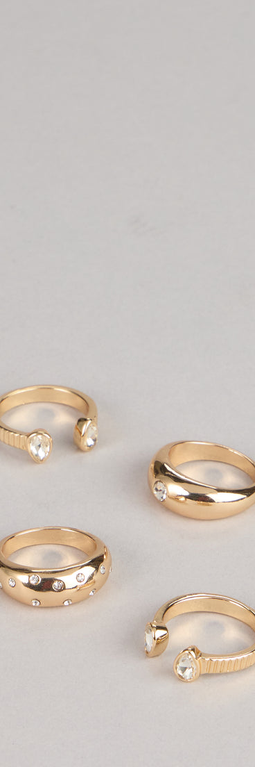 Sparkle Lane Four Pack Ring Set