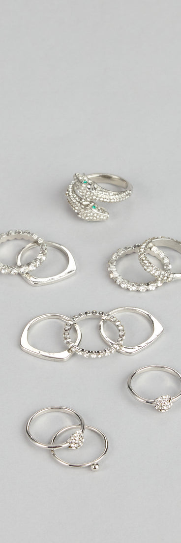 Effortlessly Extra Rhinestone Ring Set