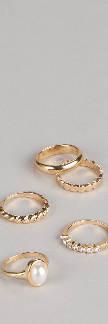 Stacked Shine Mood Five Pack Rings