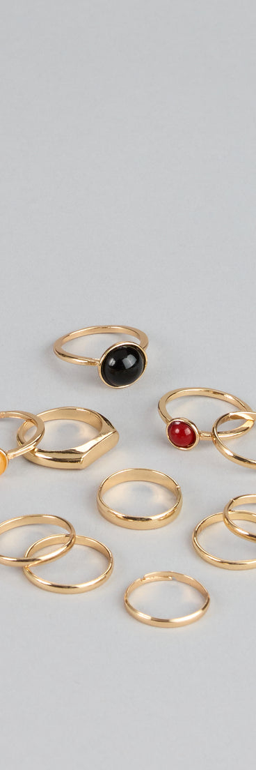 Stacked And Ready Stone Ring Set