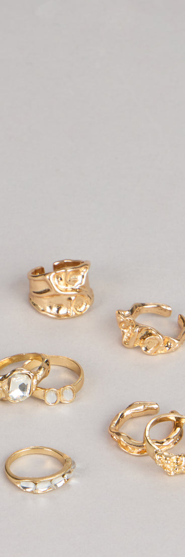 Extra Shine Rhinestone Statement Ring Set