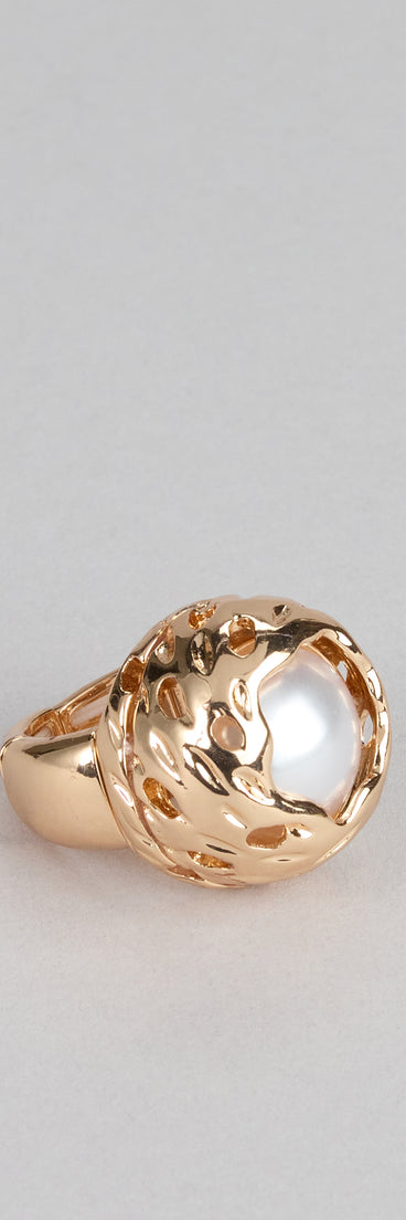 Bold Beauty Faux Pearl Ring