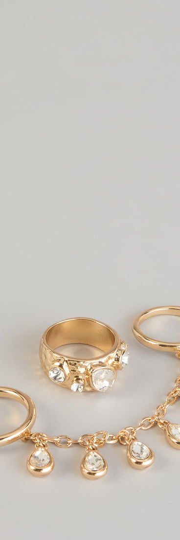 Golden Drip Chain Ring Set