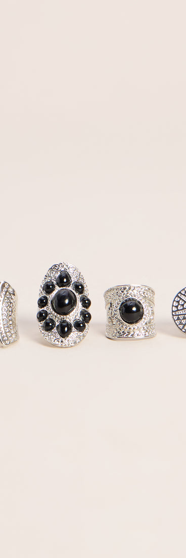 Midnight Relic Three-Piece Ring Set