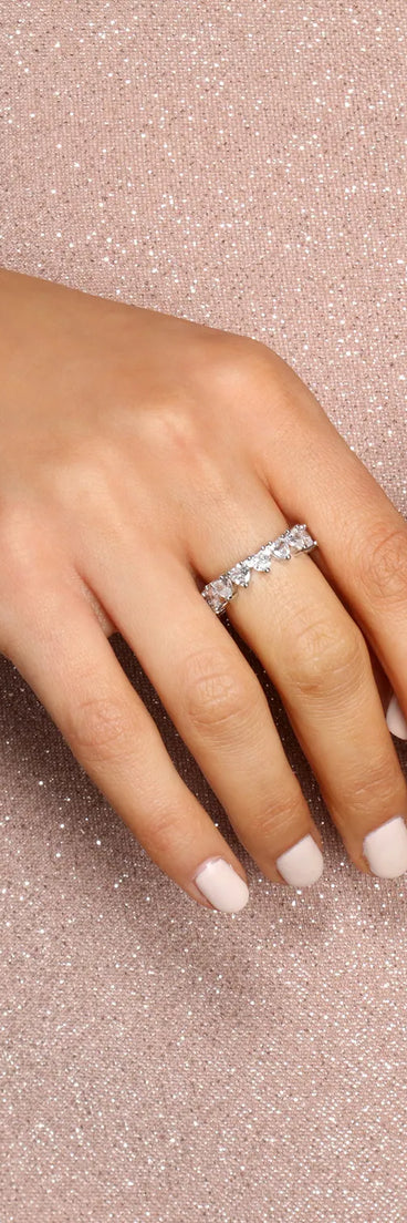 Forever Love Heart Cubic Zirconia Infinity Ring
