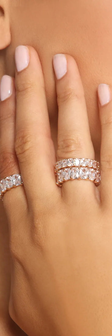 Cubic Zirconia Infinity Band Rings