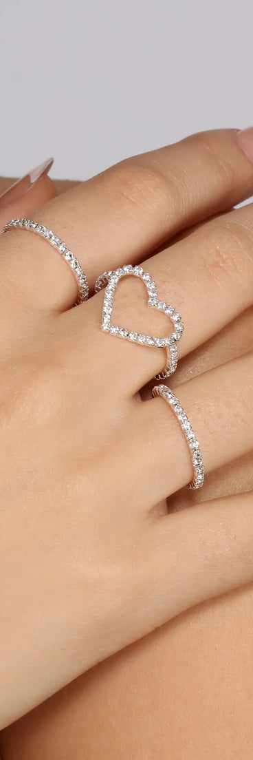 Always and Forever Three Rhinestone Ring Pack