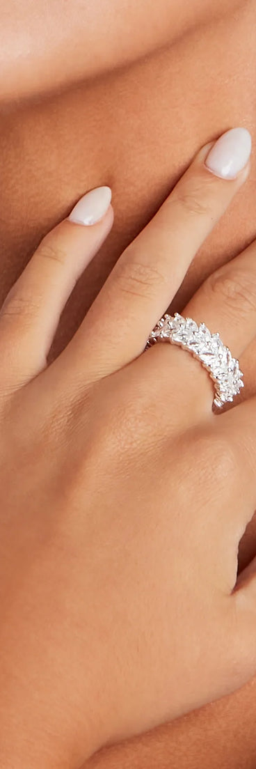 Stunning Glam Cubic Zirconia Statement Ring