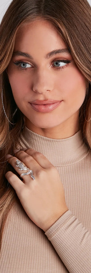 Fierce Style Statement Alligator Ring