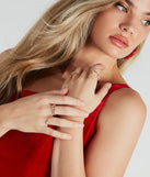 Gorgeous Gleam Rhinestone Ring Set