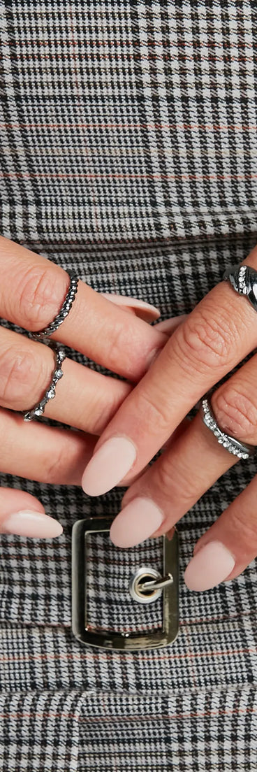 Iconic Way Six-Pack Rhinestone Ring Set